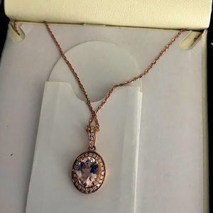 14k rose gold Morganite necklace